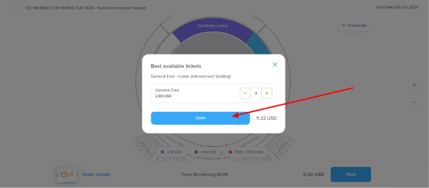 Select The Number Of Tickets You Need