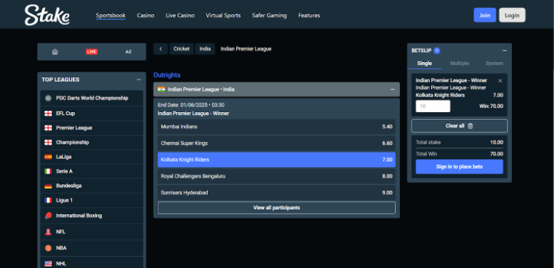 Stake com IPL Betting App
